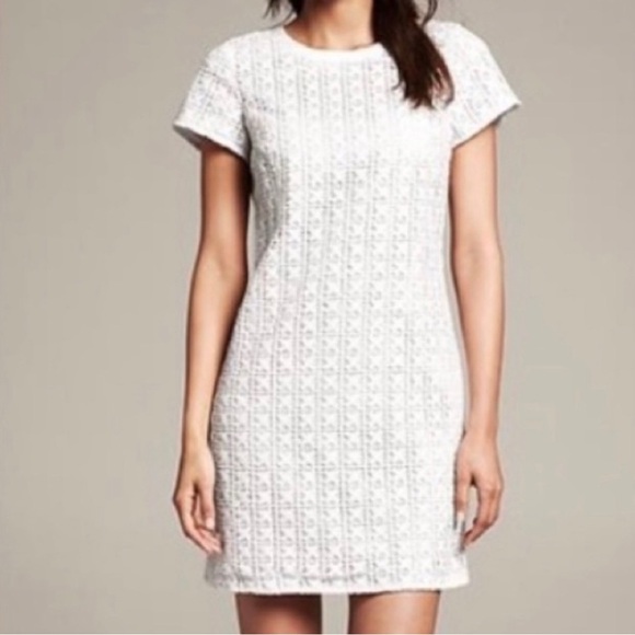 kate spade Dresses & Skirts - Kate Spade New York White Eyelet Lace Short Sleeve Shift Dress Sz 10